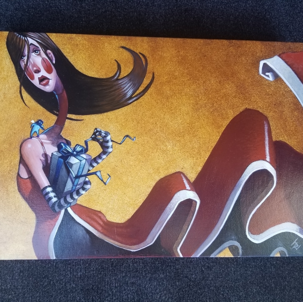 JOSHUA CLAY "The Secrets We Keep", Acrylic on wood original painting 10" x 15"